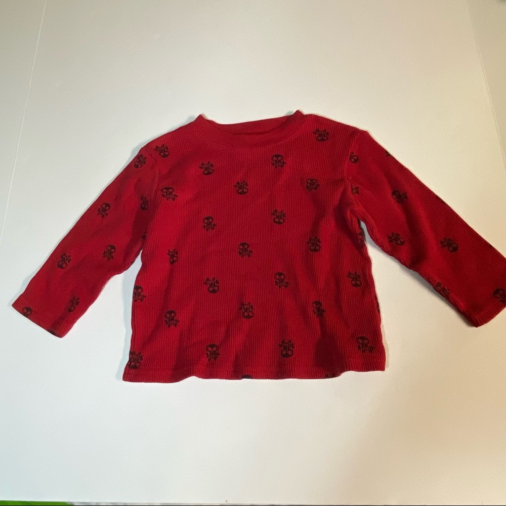 Garanimals Red Long Sleeve With Black Skulls Design Size 24M